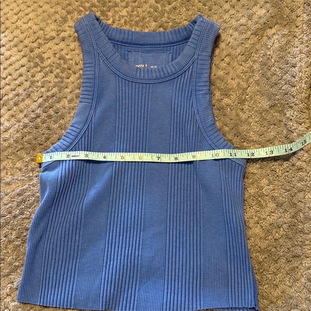 Aerie XS Blue Ribbed Tank Top - Picture 4 of 5